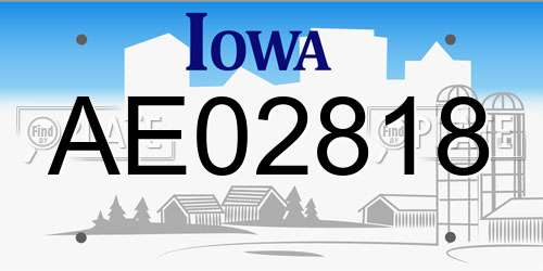 AE02818 Iowa License Plate