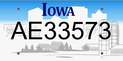 AE33573 Iowa License Plate