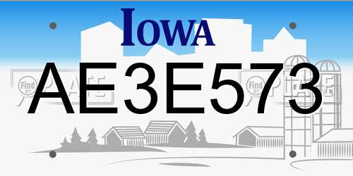 AE3E573 Iowa License Plate