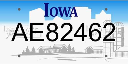 AE82462 Iowa License Plate