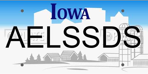 AELSSDS Iowa License Plate