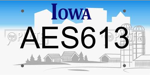 AES613 Iowa License Plate