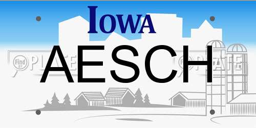 AESCH Iowa License Plate