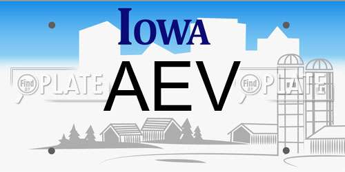 AEV Iowa License Plate