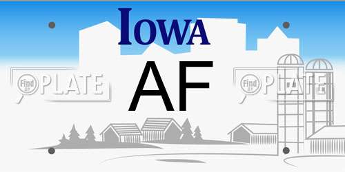 AF Iowa License Plate
