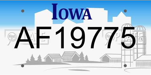 AF19775 Iowa License Plate