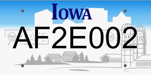AF2E002 Iowa License Plate