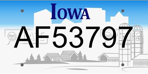 AF53797 Iowa License Plate
