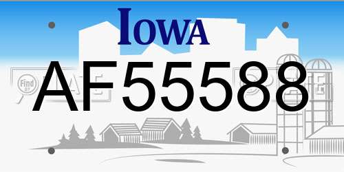 AF55588 Iowa License Plate