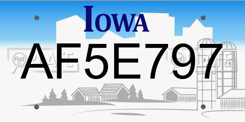AF5E797 Iowa License Plate