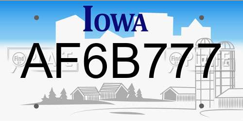 AF6B777 Iowa License Plate