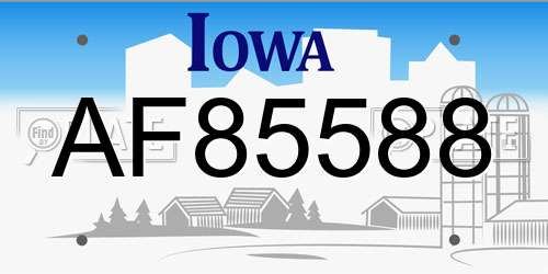 AF85588 Iowa License Plate