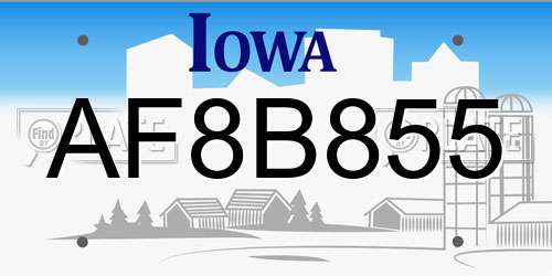 AF8B855 Iowa License Plate
