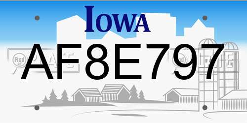 AF8E797 Iowa License Plate