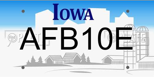 AFB10E Iowa License Plate
