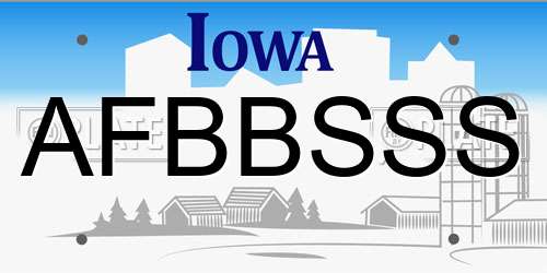 AFBBSSS Iowa License Plate