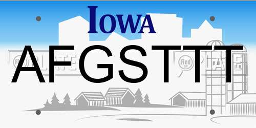 AFGSTTT Iowa License Plate