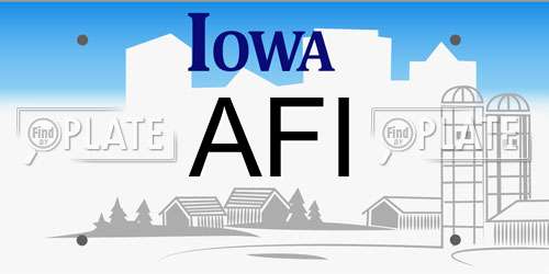 AFI Iowa License Plate