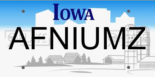 AFNIUMZ Iowa License Plate