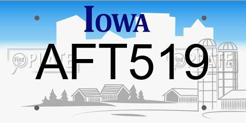 AFT519 Iowa License Plate