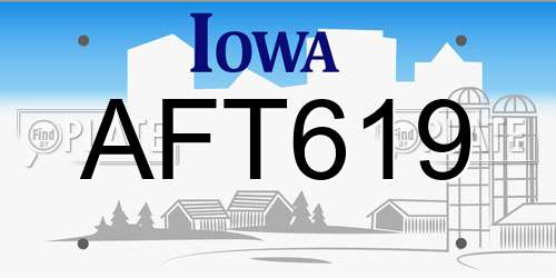AFT619 Iowa License Plate