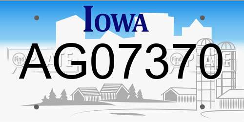 AG07370 Iowa License Plate