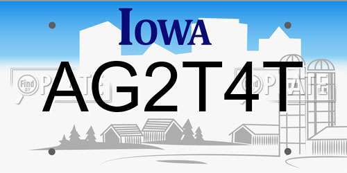 AG2T4T Iowa License Plate