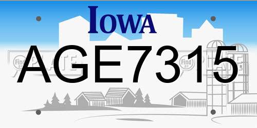 AGE7315 Iowa License Plate