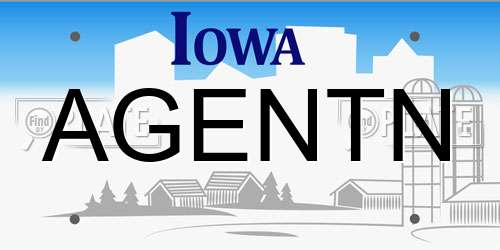 AGENTN Iowa License Plate