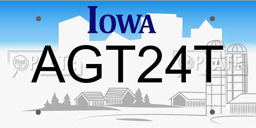 AGT24T Iowa License Plate
