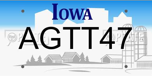 AGTT47 Iowa License Plate