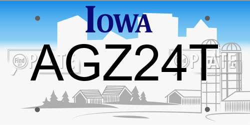 AGZ24T Iowa License Plate