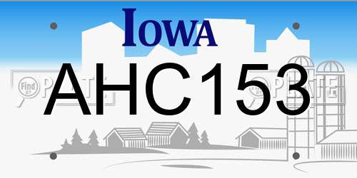 AHC153 Iowa License Plate