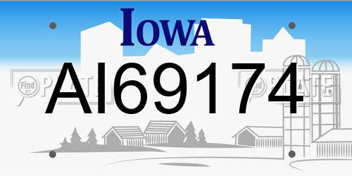 AI69174 Iowa License Plate
