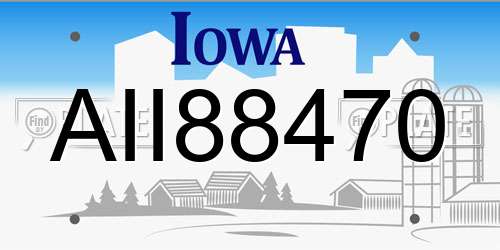 AII88470 Iowa License Plate