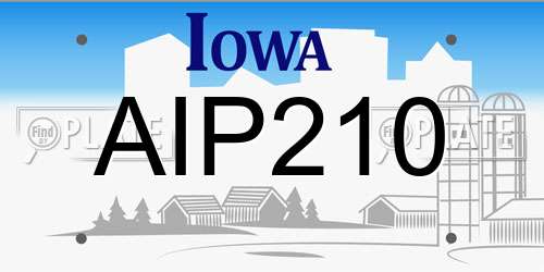 AIP210 Iowa License Plate