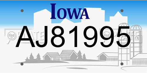 AJ81995 Iowa License Plate
