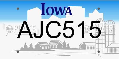 AJC515 Iowa License Plate