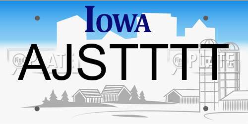 AJSTTTT Iowa License Plate