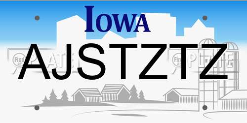 AJSTZTZ Iowa License Plate