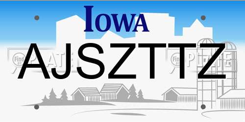 AJSZTTZ Iowa License Plate