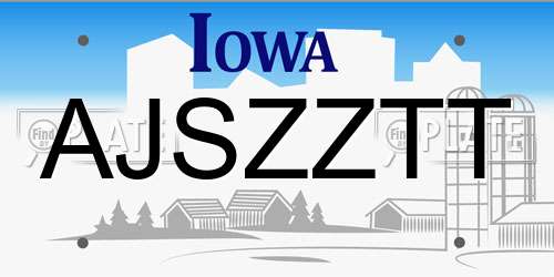 AJSZZTT Iowa License Plate