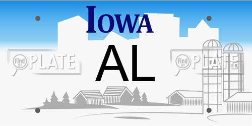 AL Iowa License Plate