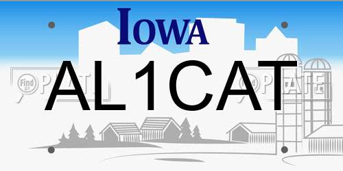 AL1CAT Iowa License Plate