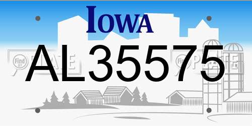 AL35575 Iowa License Plate