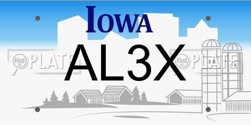 AL3X Iowa License Plate