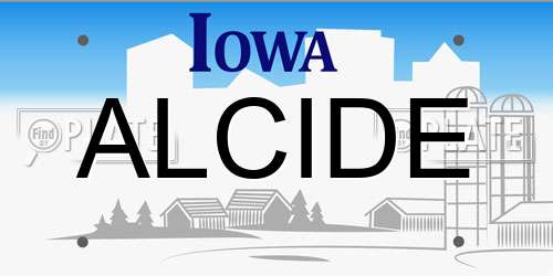 ALCIDE Iowa License Plate