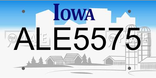 ALE5575 Iowa License Plate