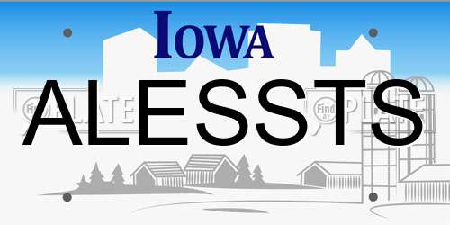 ALESSTS Iowa License Plate