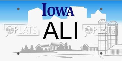ALI Iowa License Plate